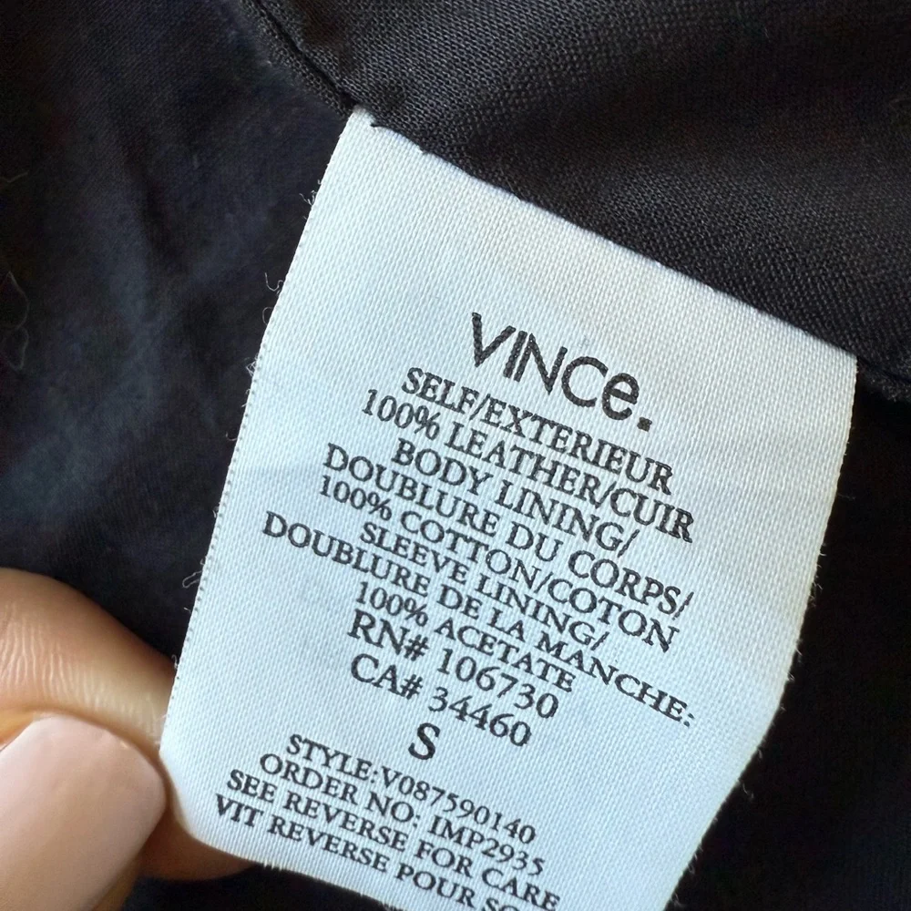 Vince moto leather jacket. Good used condition. - Picture 6 of 8